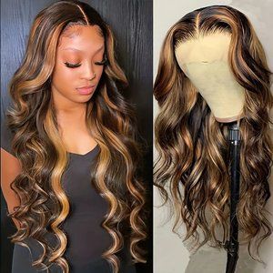 180% Ombré Highlights P1B/30 Honey Blonde 13×4 Lace Frontal Body Wave Human Hair